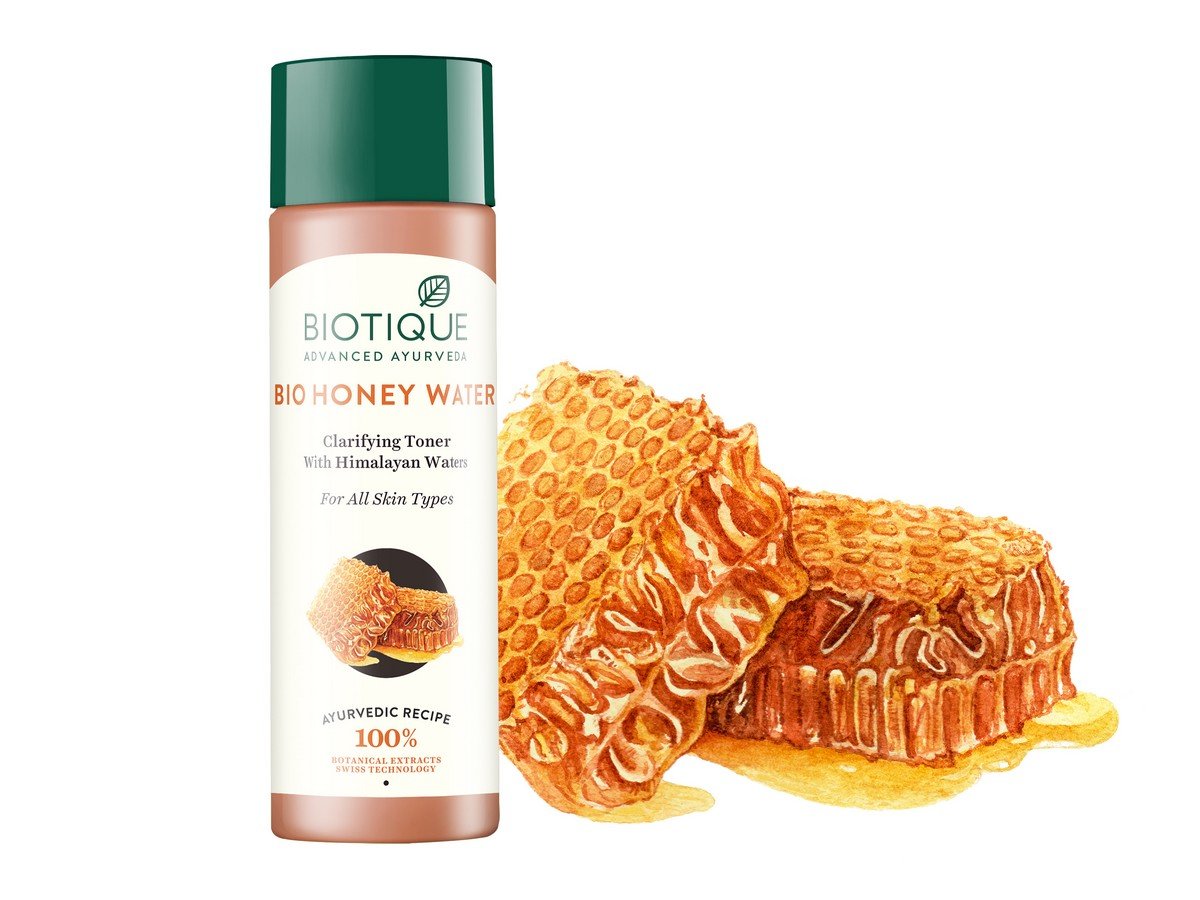 Biotique Bio Sandalwood Sunscreen Ultra Soothing Face Lotion For Combination Skin, Spf 50+, 50Ml And Bio Honey Water Clarifying Toner, 120Ml, Pack Of 1