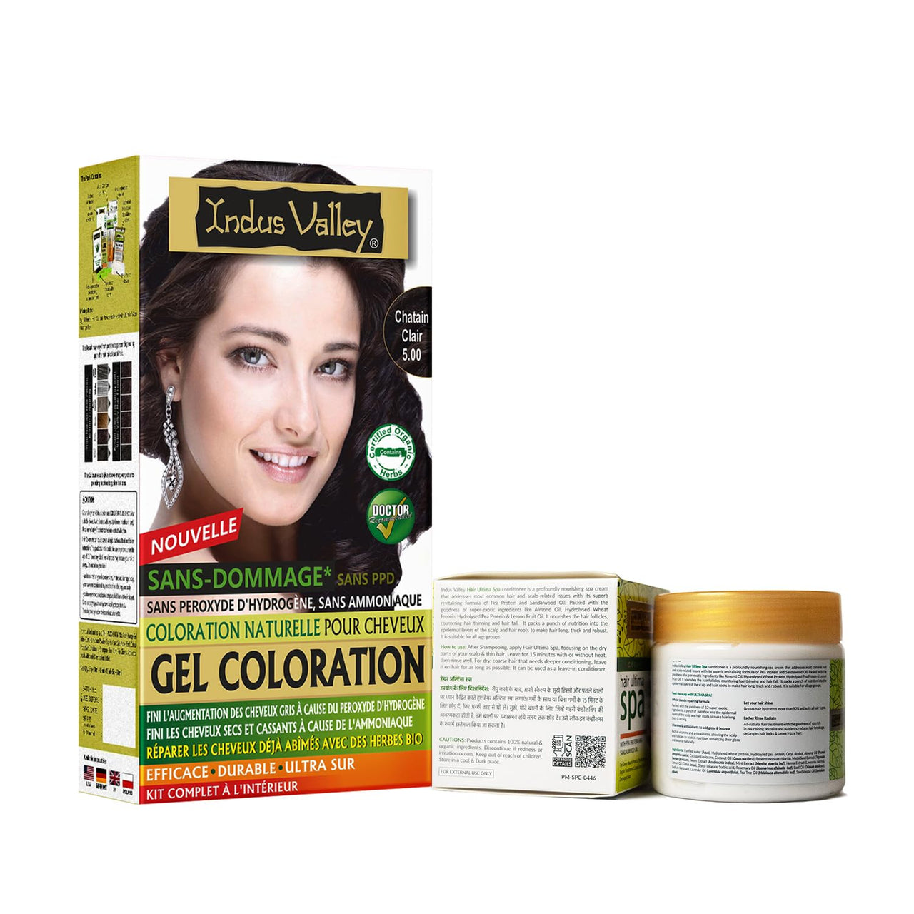 INDUS VALLEY Hair Color Trial Pack | Light Brown With Hair Ultima Spa (175 ml)