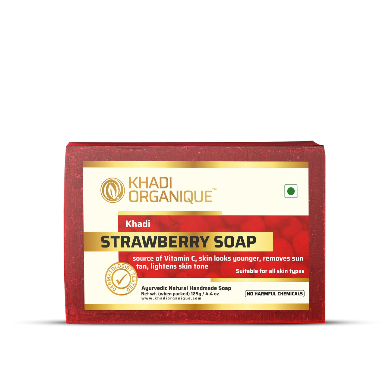 Khadi Organique Handmade Natural Strawberry Soap Set of 3