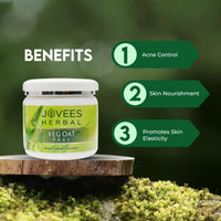 Jovees Veg Oat Face Peel Removes Acne Pimple and Tanning | with Almond Powder and Wheat Grain 100g