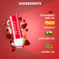 Jovees Herbal Strawberry High Gloss Lip Balm For Soft, Glossy And Supple Lips | 24 Hour Hydration | Rejuvenates Dark, Pigmented, Dry, Chapped And Discoloration Lips- 5g