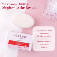 Meglow Beauty Bathing Soaps Bar Combo Pack Of 5(75g) with Potent Vitamin-C - Body Soap Cleanser for Dry Skin|Skin lightening/whitening Soap|Make Skin Soft,Smooth & Nourished - For All Skin Type