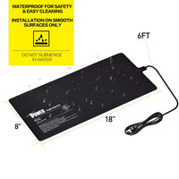 iPower Reptile Heat Pad Under Tank Terrarium Warmer Heating Mat for Turtle, Lizard, Frog, Snake, Reptile, and Other Small Animals, 8X18 Inch, 24W 8 X 18 Inch 1 Pack