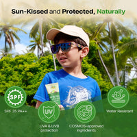 Herby Angel Natural Kids Sunscreen for Babies & Kids - SPF 35, PA++ | Lotion for Body & Face | Broad Spectrum UVA & UVB Protection - Non-Greasy (50ml)