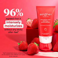 Dot & Key Strawberry Brightening Moisturizer | Niacinamide, Peptides & Hyaluronic Acid, Non-sticky, Brightens Skin, Intense Moisturization | Non-Comedogenic & Fragrance Free, Lightweight | 80g