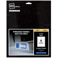 Avery White Asset Tag Labels, 3-3/4