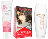 Revlon Outrageous Color Protection Conditioner, 400ml & Color Silk Hair Color (3D Gel Technology) With Keratin, 300g - Dark Brown 3N & Touch and Glow Advanced Fairness Cream (75g)