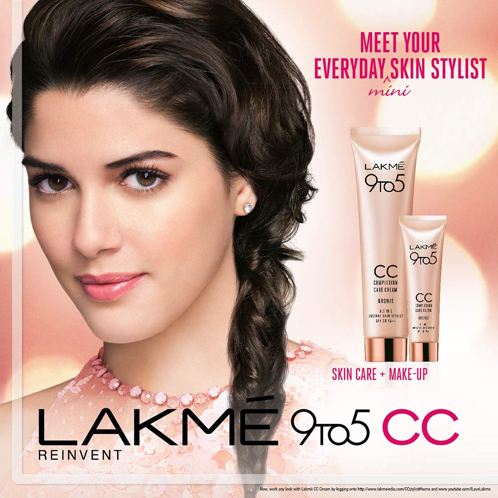 Lakmé 9 To 5 Complexion Care Cream, Medium, Radiant, Natural, Luminous, Dry| Bronze 9 G (Pack of 2)