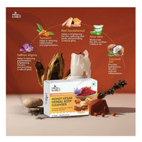 Herbs & Hills Honey Kesar Body Cleanser Pack of 4-100g Each | Gentle Exfoliation for Glowing Skin | Banish Pimples and Scars | Soothe Skin Irritations