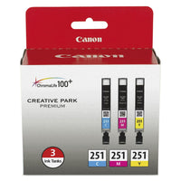 Canon CLI-251 3 Color Multi Pack Compatible to MG6320, iP7220, MG5420, MX922, MX722, MG7120, MG6420, MG5520, iX6820, iP8720, MG7520, MG6620, MG5620 3/Pack CYAN, MAGENTA, YELLOW Ink