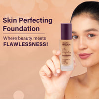 Hilary Rhoda Skin Perfecting Foundation | With SPF 15 | Super Matte Finish | Full Coverage | Oil-Control & Paraben-Free | 6 Shades | Conceals Fine Lines & Blemishes | 30g (Vanilla| Shade 02)