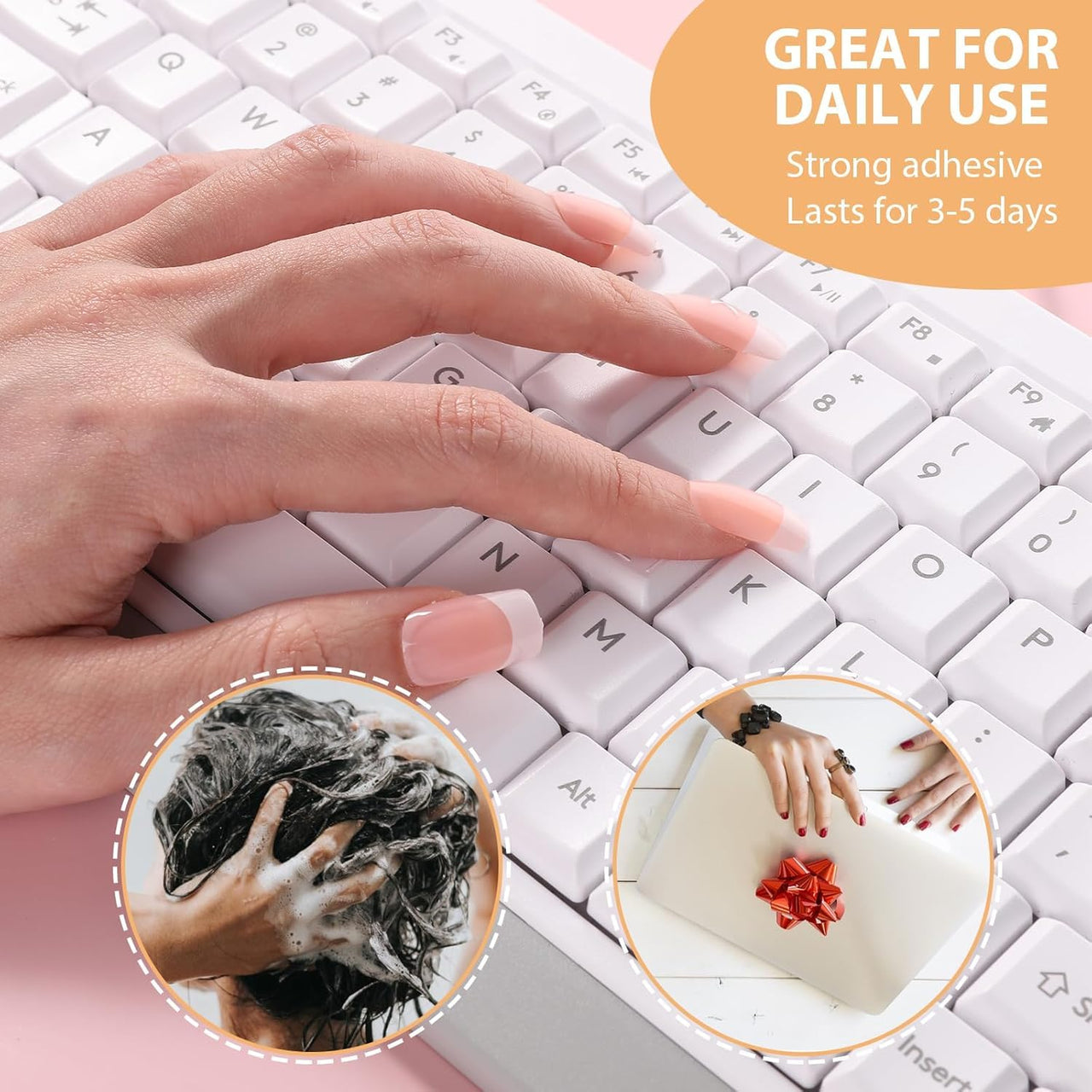 HUDA GIRL 1200 Double-Sided Nail Glue Tabs, Nail Glue & Nail Stickers for Nail Art, Super Sticky Nails Stickers, Perfect Nail Glue for Press On Nails Strong Hold Easy Application for Long-Lasting Wear