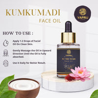 Vaprij Kumkumadi Tailam, Ayurvedic Face Oil, Saffron and 25 Herbs, Skin Brightning, Reduces Pigmentation, Dark Spots, Fine Lines, All Skin Types