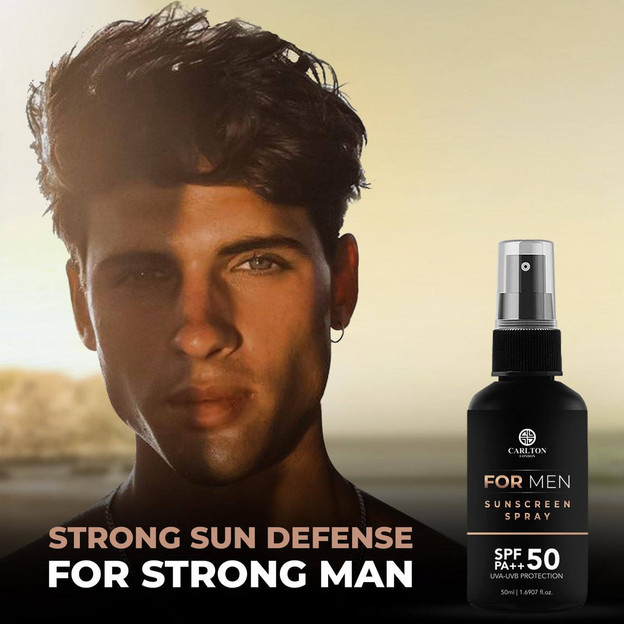 Carlton London Men SPF 30 Sunscreen Spray I Vegan No Paraben No Silicone No Mineral Oil Ii 1X50Ml Best For Men Boys And Husband For Normal Skin 1 Count