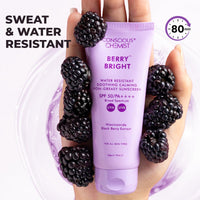 Conscious Chemist® Sunscreen SPF 50 PA++++ | 50g | Sunscreen for Oily Skin, Gel Sunscreen, Niacinamide with Black Berry Extract, Hybrid Lightweight, All Skin Types - Berry Bright