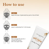 Glamveda rice water hydrate & glow cream mask for Dry & Normal skin | No Paraben, SLS | Pack of 2