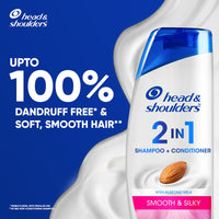 Head & Shoulders 2-in-1 Smooth and Silky Anti Dandruff Shampoo + Conditioner for Women & Men, With Almond Milk (180 ml)