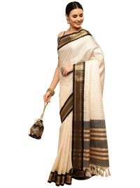 Satrani Women's Poly Silk Woven Saree With Unstitched Blouse Piece