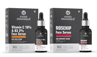 Khadi Organique Vitamin C & Rosehip Face Serum For Skin Brightening, Reduce Hyperpigmentation, No Artificial Fragrance (Pack of 2) 60 ml
