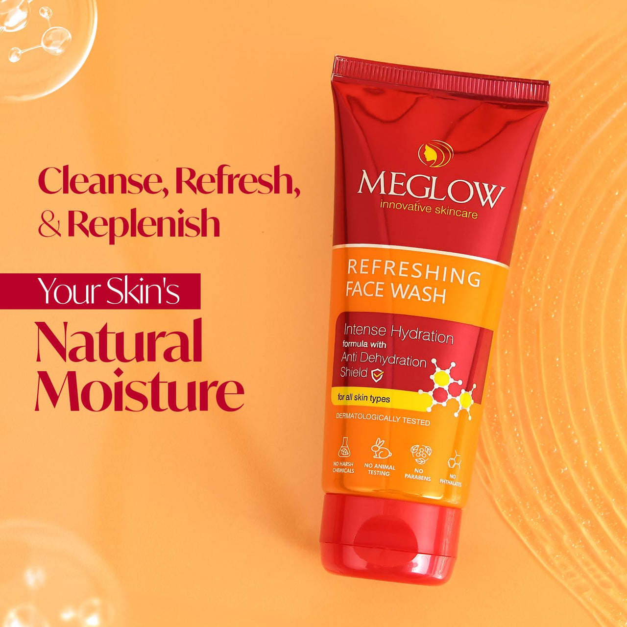 Meglow Refreshing & Rejuvenating Face Wash(70gm) |Aloe Vera Gel (100gm)|Enriched With Aloevera & Cucumber Extract|Gel For All Skin Type|For Men & Women|Helps to Make Skin Soft & Fresh