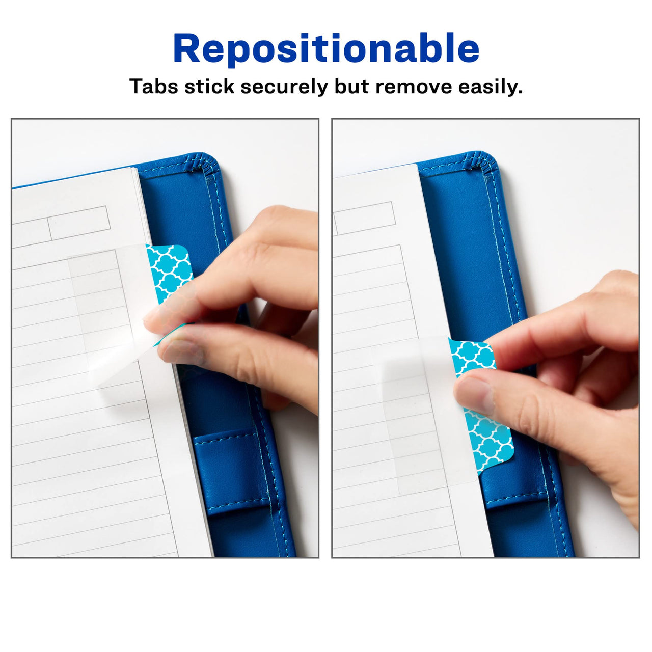Avery Multiuse Ultra Tabs, 2" x 1.5", 2-Side Writable, Assorted Designs, 24 Repositionable Tabs (74774) 24 tabs