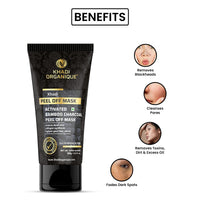 Khadi Organique Charcoal Peel off Mask for Face Removes Blackheads Detoxifies Skin 100 GM (Pack of 1)