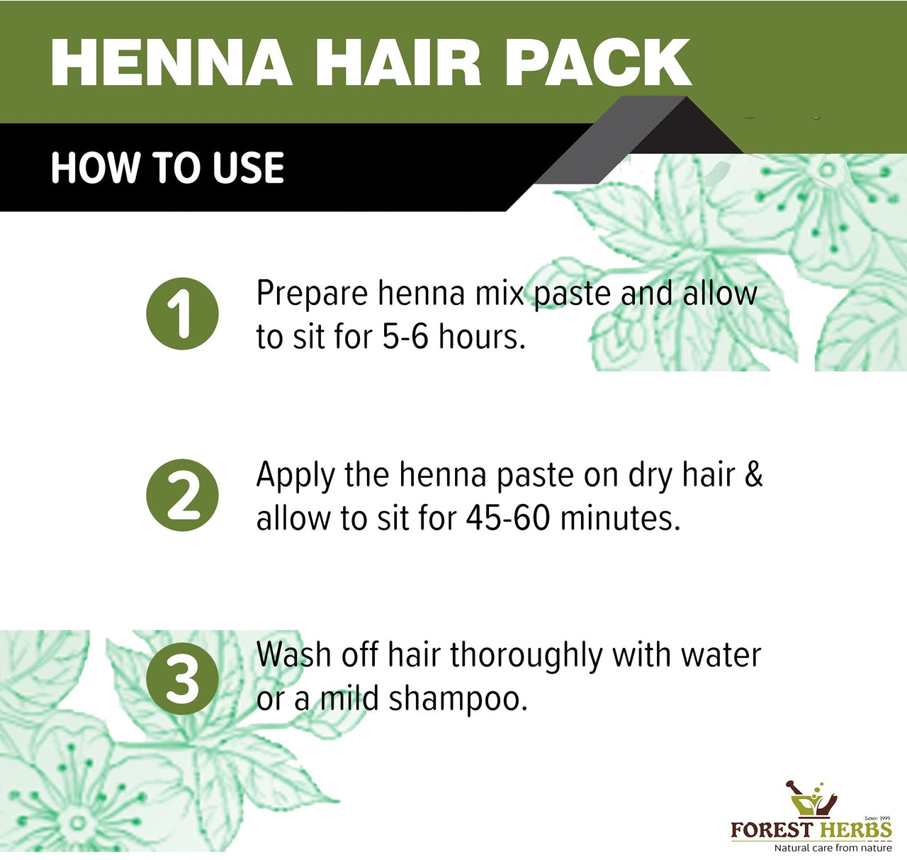 The Forest Herbs Natural Care From Nature Henna Powder (200 Grams) Enriched With Precious Herbals For Hair Growth, Colour & Conditioning