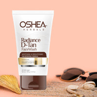 Oshea Herbals Radiance DTan Facewash for All Skin Types | Tan Removal Formula with Whitening & Brightening | Enriched with Green Apple & Basil Extract | Paraben &Soap Free 120g