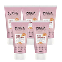Globus Naturals Rice Ceramide Revival Face Cream, Enriched with Sunflower & Coffee, Ayurvedic Formula, Paraben Free, Gentle & Mild, Suitable For All Skin Types, 50 gm (Pack of 5)