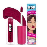 SUGAR POP Matte Lipcolour | Lasts Upto 8 hrs l Red Lipstick for Women l Vitamin E Infused | Non-Drying, Smudge Proof, Long Lasting | 1.6ml - 07 Wine (Berry Red)