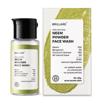 Brillare Neem Face Wash | for Acne & Pimples | with Bergamot for Clear Skin| 30g & Brillare Neem Face Wash | for Acne & Pimples | with Bergamot for Clear Skin| 15g Combo