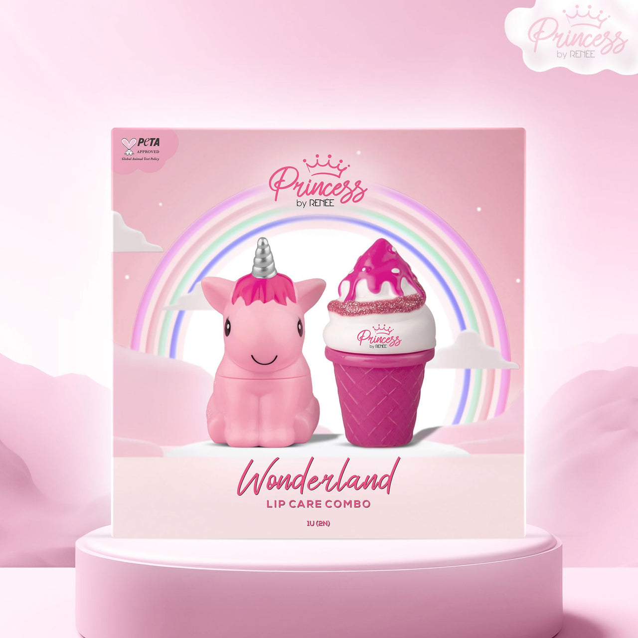 RENEE Princess Wonderland Lip Care Combo Kit - Pre-Teen Girls, Contains Snowball Lip Balm 3G & Icecream Lip Gloss 8Ml, Nourishing And Moisturizing Effect - No Parabens,Cruelty-Free & Vegan