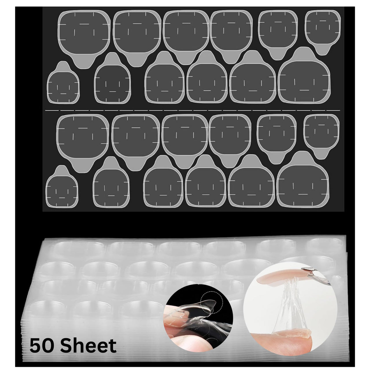 HUDA GIRL 1200 Double-Sided Nail Glue Tabs, Nail Glue & Nail Stickers for Nail Art, Super Sticky Nails Stickers, Perfect Nail Glue for Press On Nails Strong Hold Easy Application for Long-Lasting Wear
