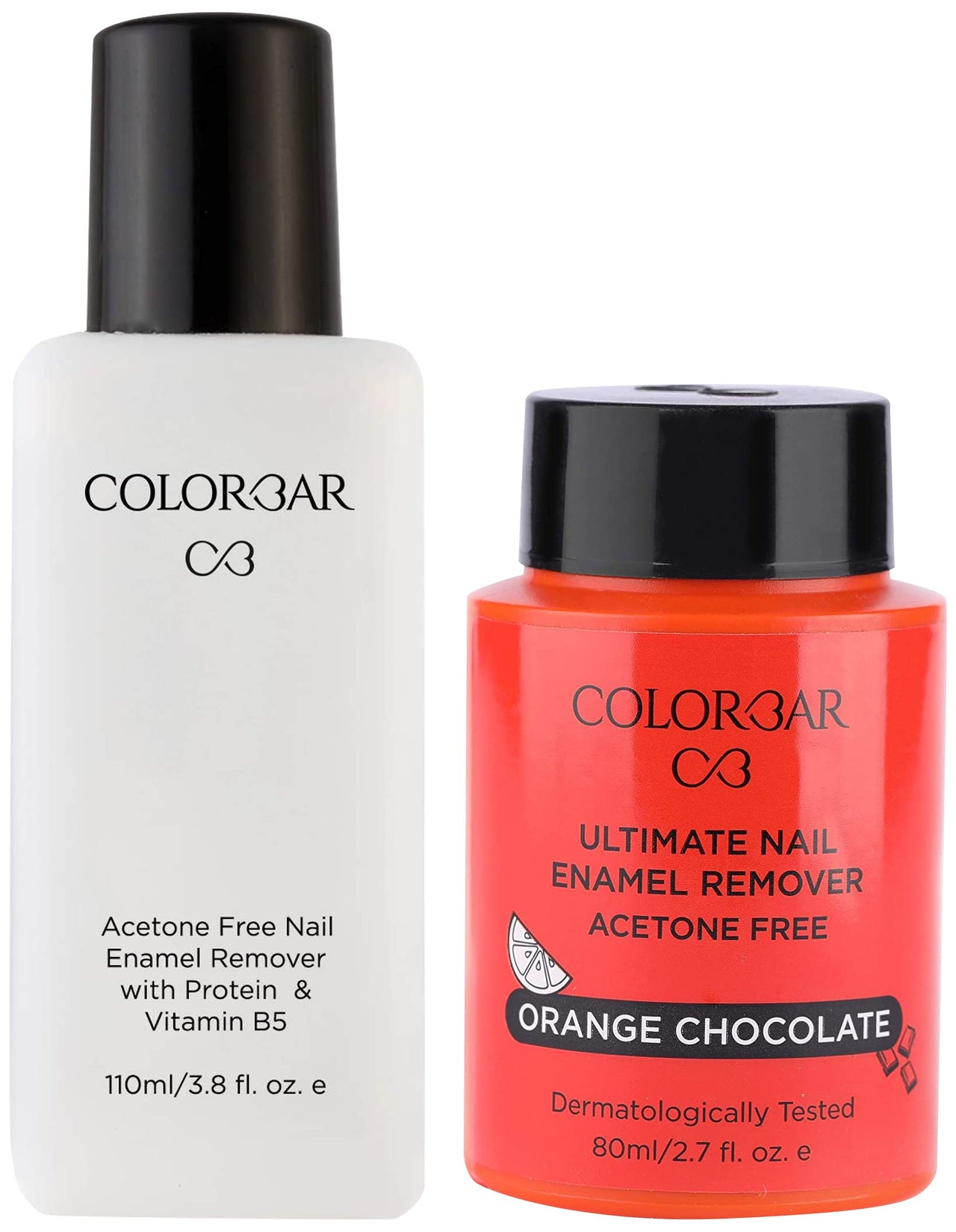 Colorbar Nail Polish Remover, 110ml & Ultimate Nail Enamel Remover, Orange Chocolate, 80ml Combo