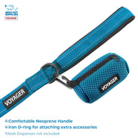 Voyager Step-in Air All Weather Mesh Harness and Reflective Dog 5 ft Leash Combo with Neoprene Handle, for Small, Medium and Large Breed Puppies by Best Pet Supplies - Black/Blue Trim, X-Large Harness Leash Bundle (Blue Trim) XL (Chest: 20.5 - 23