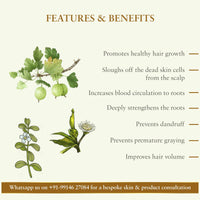 Just Herbs Ayurvedic Kumuda Indian White Waterlily Silicone free Hair Conditioner, For all Hair Type, Sulphate & Paraben Free - 200 ML & Just Herbs Bhringraj Oil | 100% Natural & Certified Ayurvedic