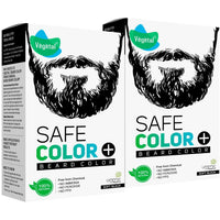 Vegetal Safe Hair Color -Soft Black 25gm (Pack of 2) - Certified Organic Chemical and Allergy Free Bio Natural Beard Hair Color with No Ammonia Formula & PPD