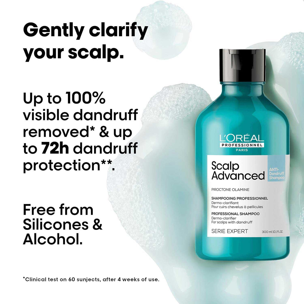 L’Oréal Professionnel Scalp Advanced Anti-Dandruff Dermo-Clarifier Shampoo 300ml | Removes Dandruff & Gently Clarifies the Scalp with Piroctone Olamine | For Men & Women