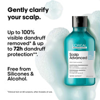 L’Oréal Professionnel Scalp Advanced Anti-Dandruff Dermo-Clarifier Shampoo 300ml | Removes Dandruff & Gently Clarifies the Scalp with Piroctone Olamine | For Men & Women