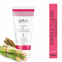 Globus Naturals Glycolic & 1% Salicylic Acid Anti-Acne Face Care Combo - Set of 4 Wash, Cream, Gel & Scrub