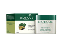 Biotique Bio Pistachio Ageless Nourishing and Revitalizing Face Pack for All Skin Types, 50g&Biotique Fruit Brightening Depigmentation & Tan Removal Face Pack For All Skin Types, 75gm