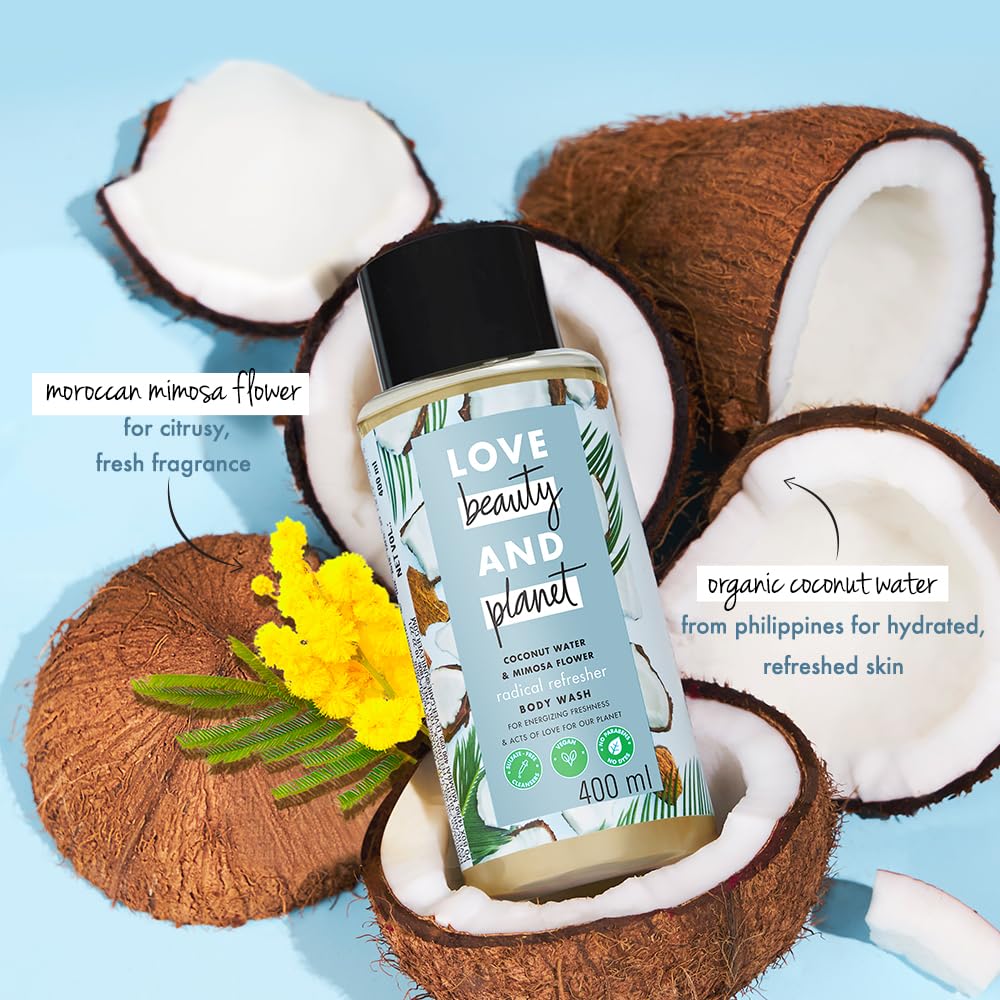 Love Beauty & Planet Coconut Water & Mimosa Flower Hydrating Body WashINatural Shower Gel for Soft Skin,200ml