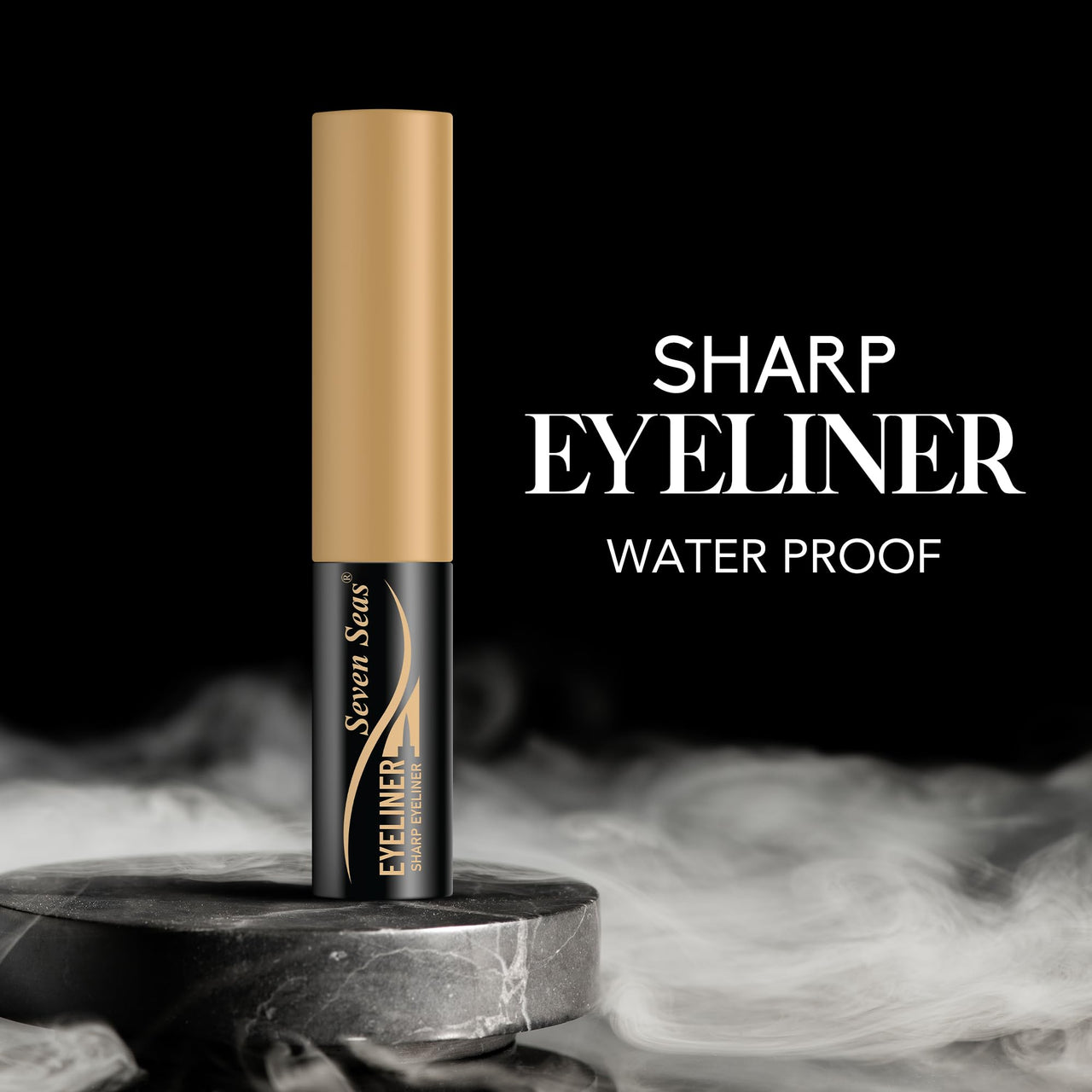 Seven Seas Sharp Eyeliner Long Lasting, Waterproof Eyeliner for women, (Black, 7ml)