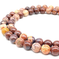 ABCGEMS Wood-Eye Jasper Beads (Exquisite Matrix- Mohs Hardness 7) Healing Energy Crystal Stone Ideal for Bracelet Necklace Ring DIY Jewelry Making Men Women Smooth Round Tiny 6mm Wood Eye Jasper