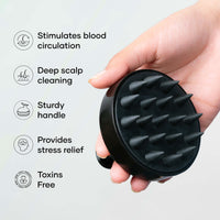 Cureskin Head Massager with Medical-Grade Silicone Bristles | Hair Massager for Hair Growth | Scalp Massager Shampoo Hair Brush, Exfoliating, Oil Massage, Anti-Dandruff