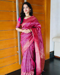 Avantika Fashion Women's  Soft Lichi Silk Banarasi Kanjivaram Saree With Blouse Piece