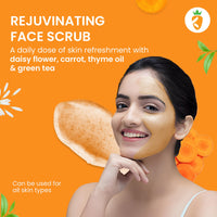 Karrot Natural Skincare Carrot Exfoliating Scrub for Glowing and Brightening Skin, Revitalizes Dullness and Rejuvenates, Contains Green Tea, Thyme Oil, For Men and Women, All Skin Types, 100gms