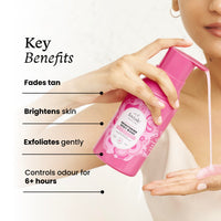 Foxtale De-Tan Brightening Body Wash | Glycolic Acid & Niacinamide for Glowing Skin | Removes Tan & Evens Skin | 6+ hrs odour control | SLS-Free | Body Wash for Women & Men | All Skin Type | 250 ml