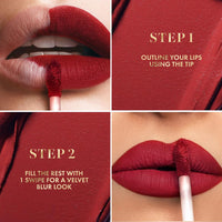 mCaffeine Shades Velvet Blur Matte Liquid Lipstick | 12 Hrs Intense Stay | Lightweight & Non-drying, Blurs Lip Creases | Transferproof & Smudgeproof | 4 ml - Passionate Crimson (Iconic Pink)