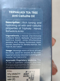 Blue Nectar Anti Cellulite Body Massage Oil with Triphala & Tea Tree Essential Oil | Plant Based Body Oil for Women & Men for Skin Hydration (11 Herbs,100ml)